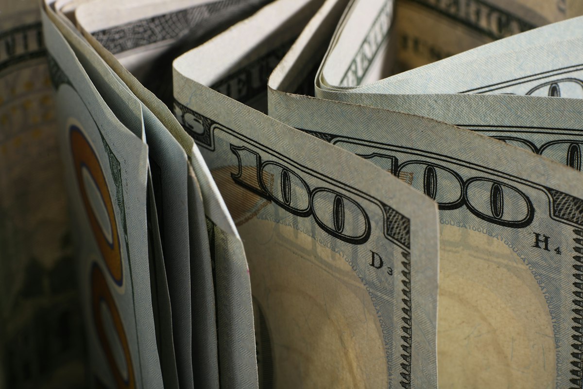 Folded U.S. dollar bills